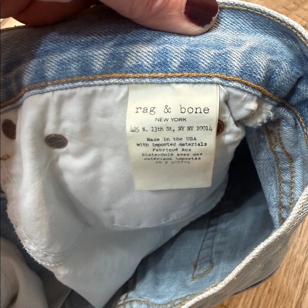 Rag & Bone Women's Justine Denim Jean Shorts Light Blue High Rise Vintage SZ 28 - Picture 9 of 10